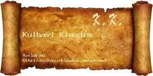 Kulhavi Klaudia névjegykártya