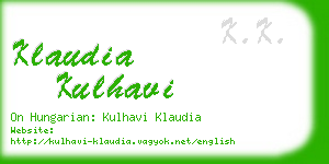 klaudia kulhavi business card